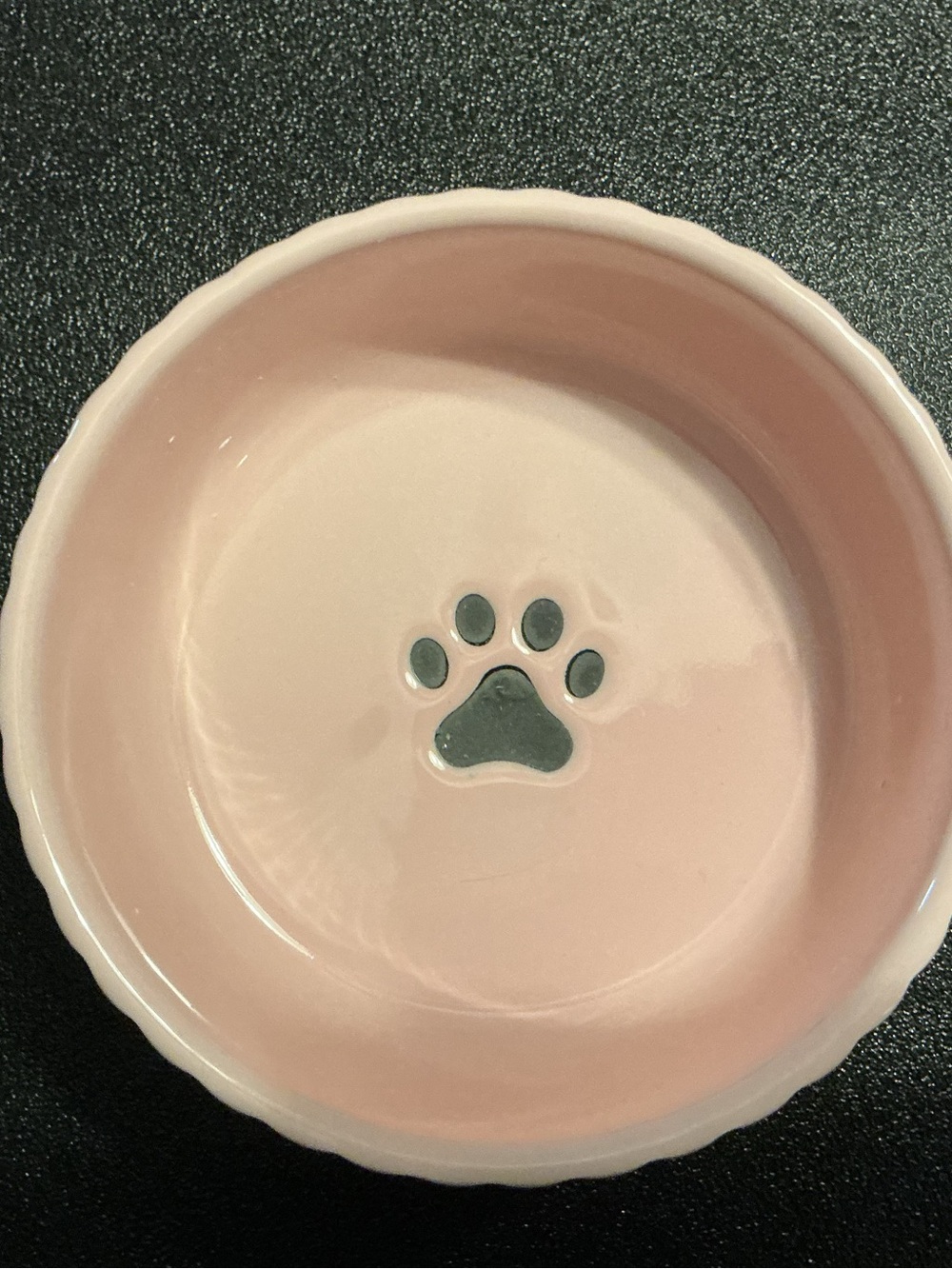Soft Pink Stoneware Pet Bowl
